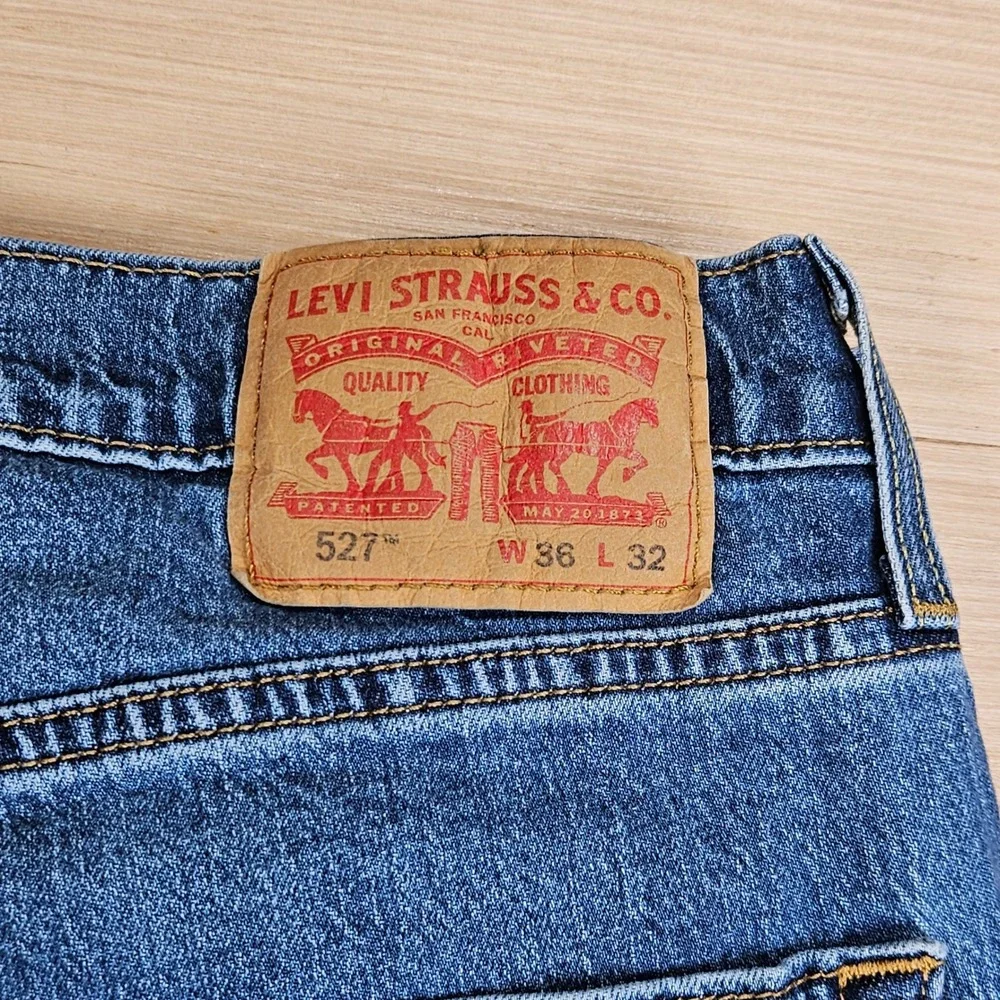 Levi's 527 Slim Bootcut Jeans Mens 36x32 Blue Denim Casual Workwear